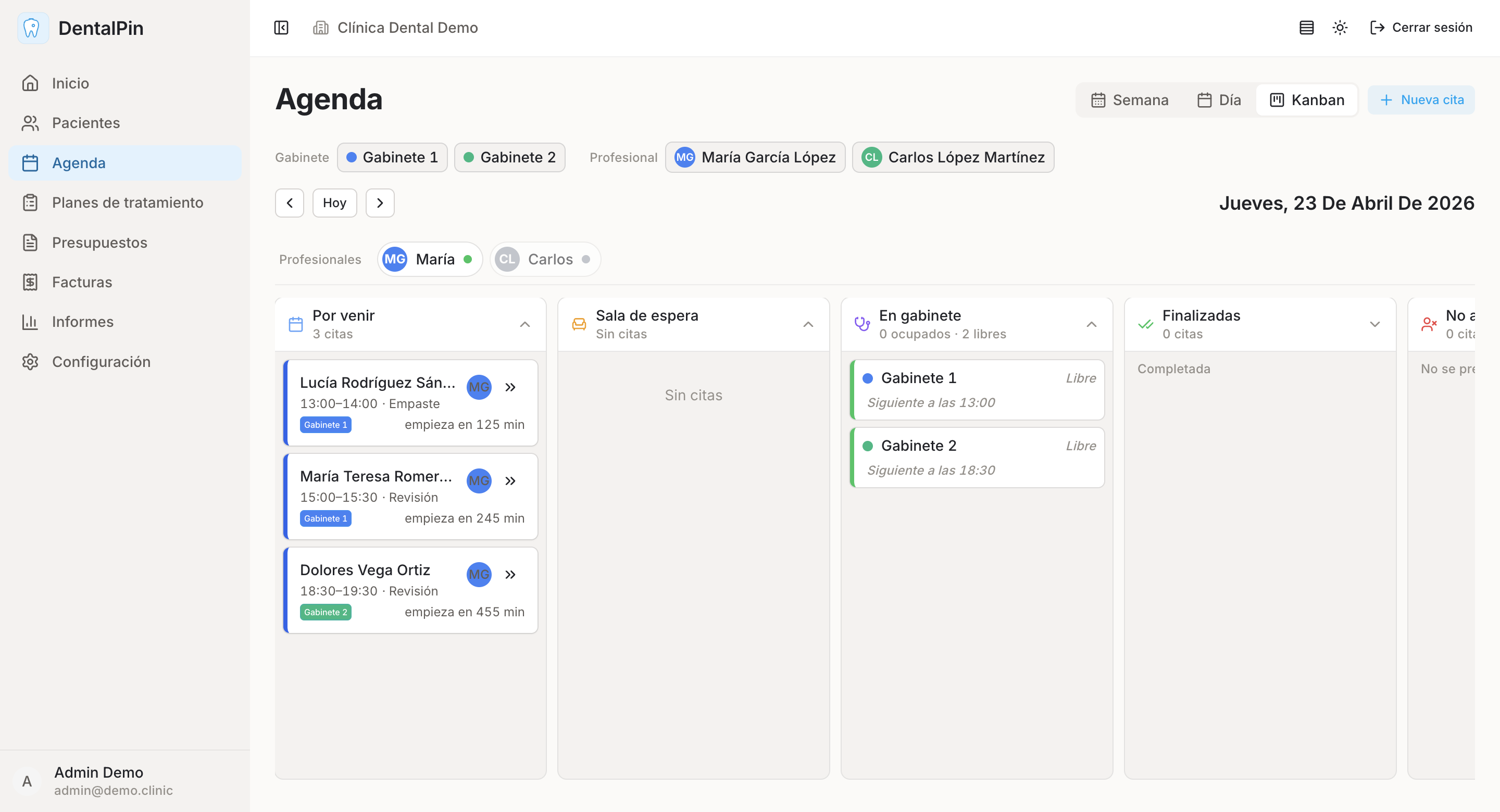 Kanban view by status